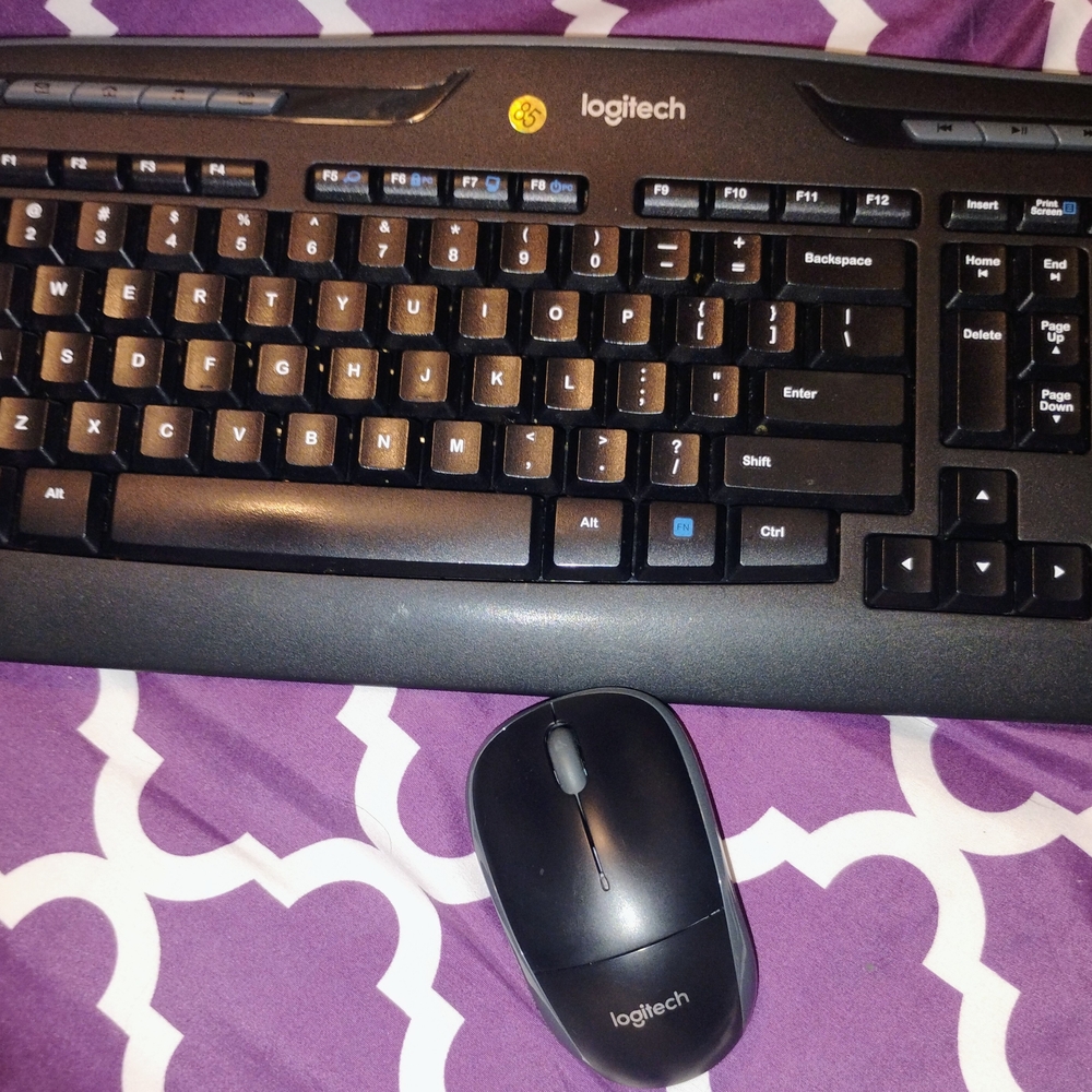 Logitech Black Wireless Keyboard and Mouse